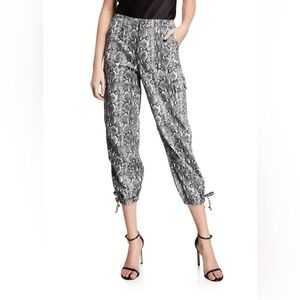 Alice + Olivia Women's Snakeskin Cargo Jogger Pants Crop Ankle 25